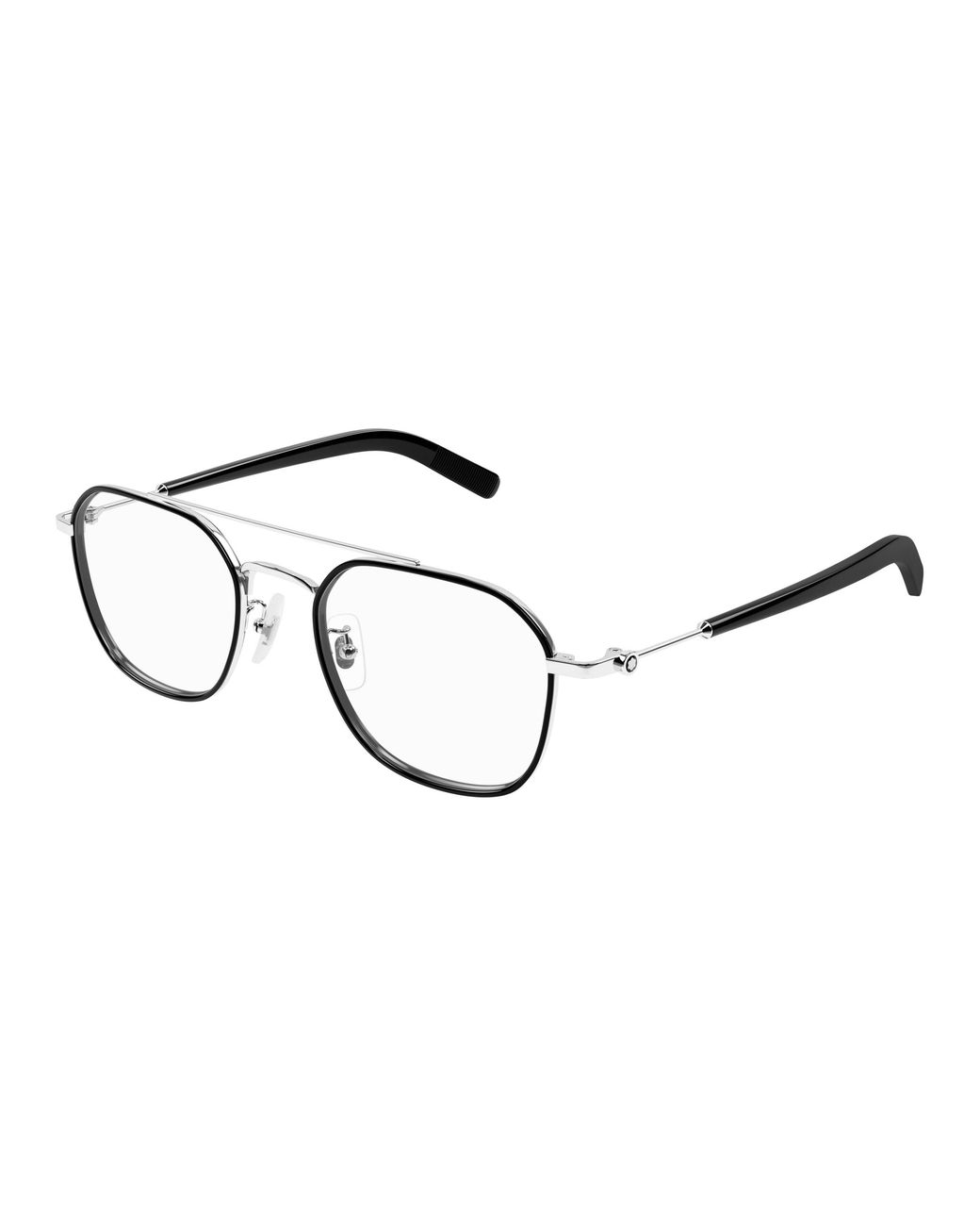 Montblanc Black Mb0391Oa 001 Optical Frames Metal Transparent Geometric for men