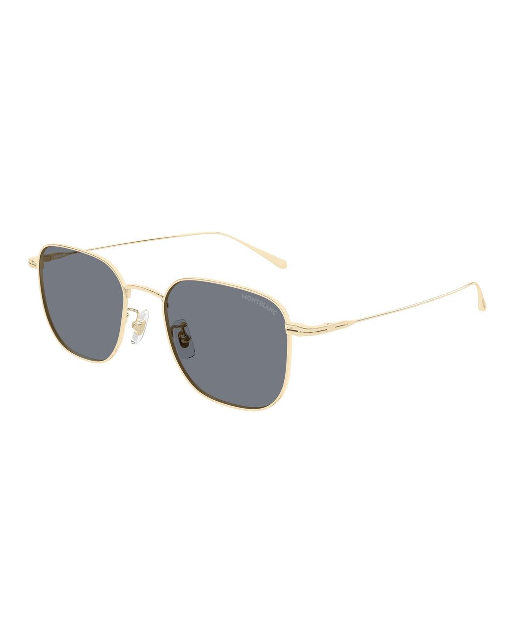 Montblanc Black Mb0477Sa 001 Sunglasses Metal Squared for men
