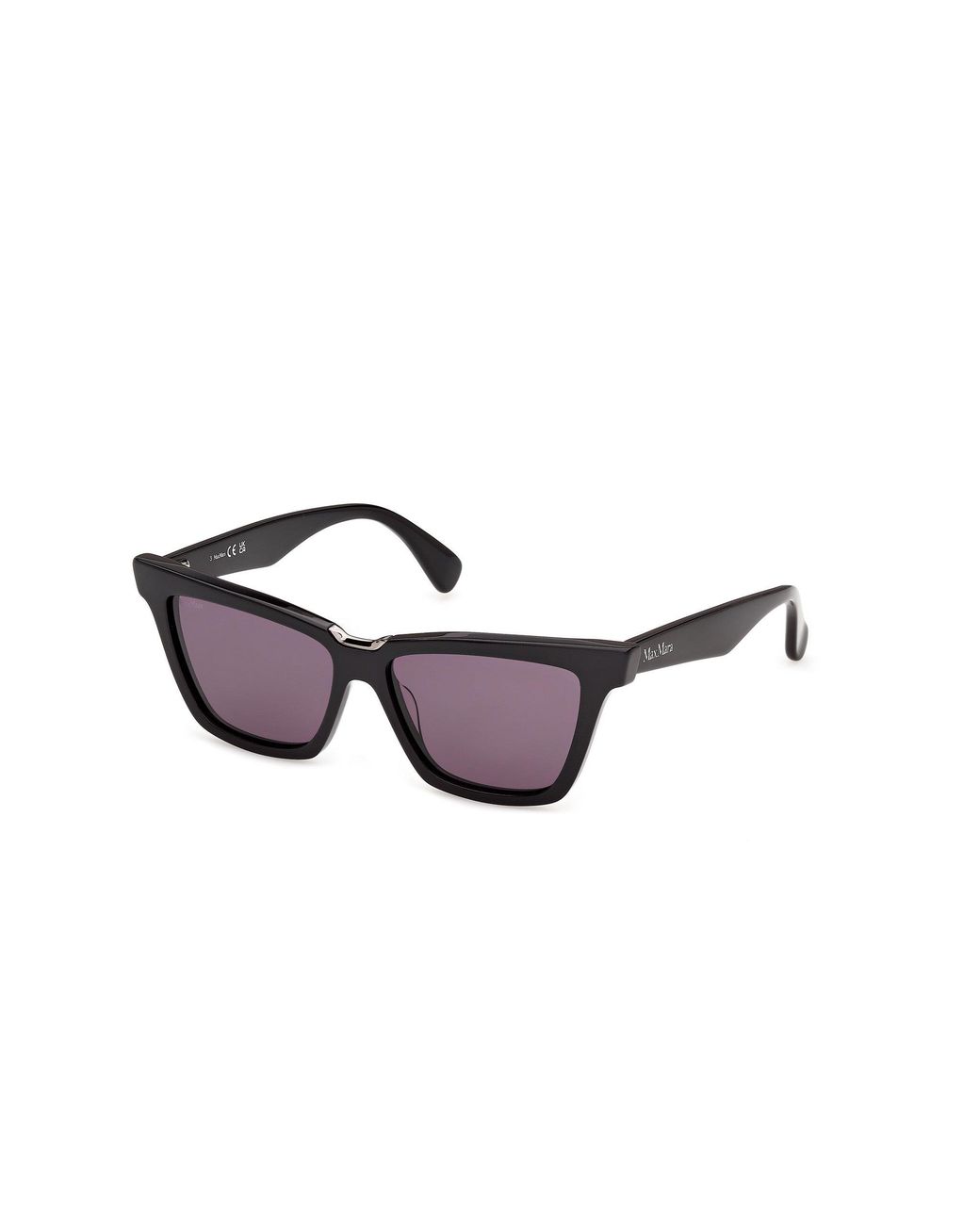 Max Mara Black Mm0212 01A Sunglasses Acetate Smoke Cat Eye Normal