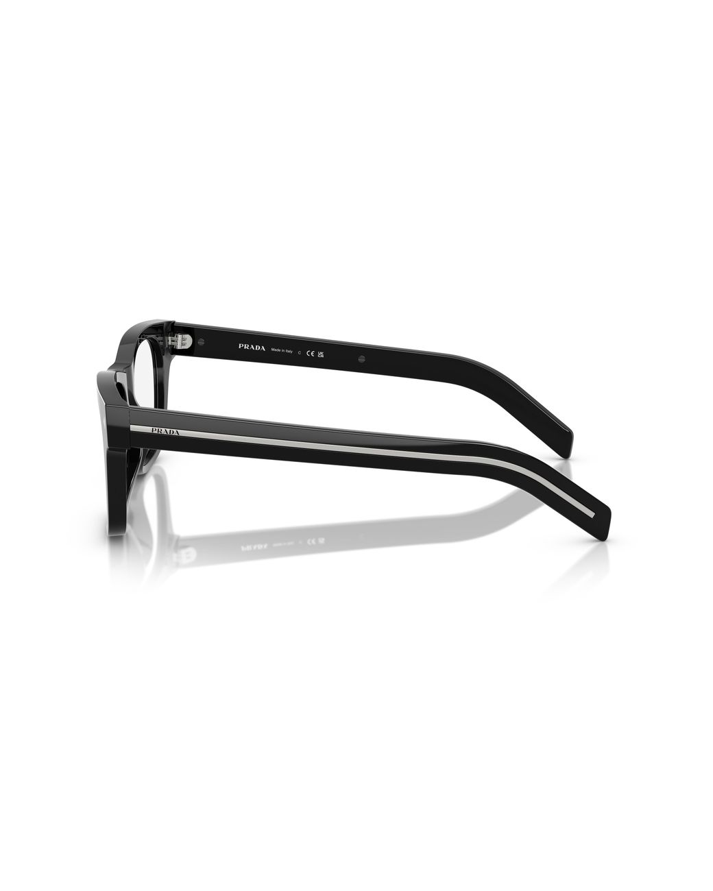 Prada Black Pr A17S 16K60K Sunglasses Acetate Transparent Squared Anti- Light for men