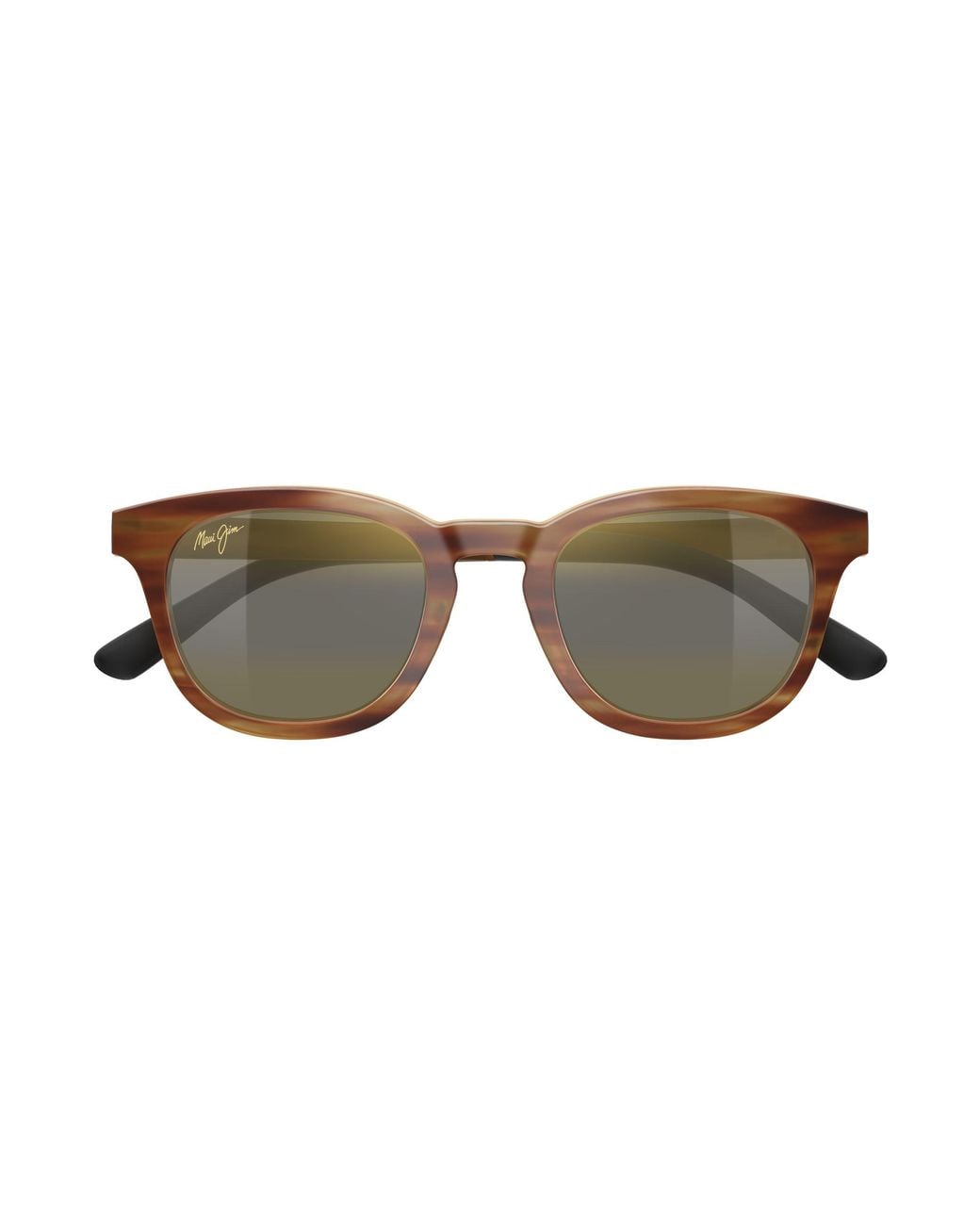 Maui Jim Black Mj0737S 001 Occhiali Da Sole Iniettato Bronzo Rotonda
