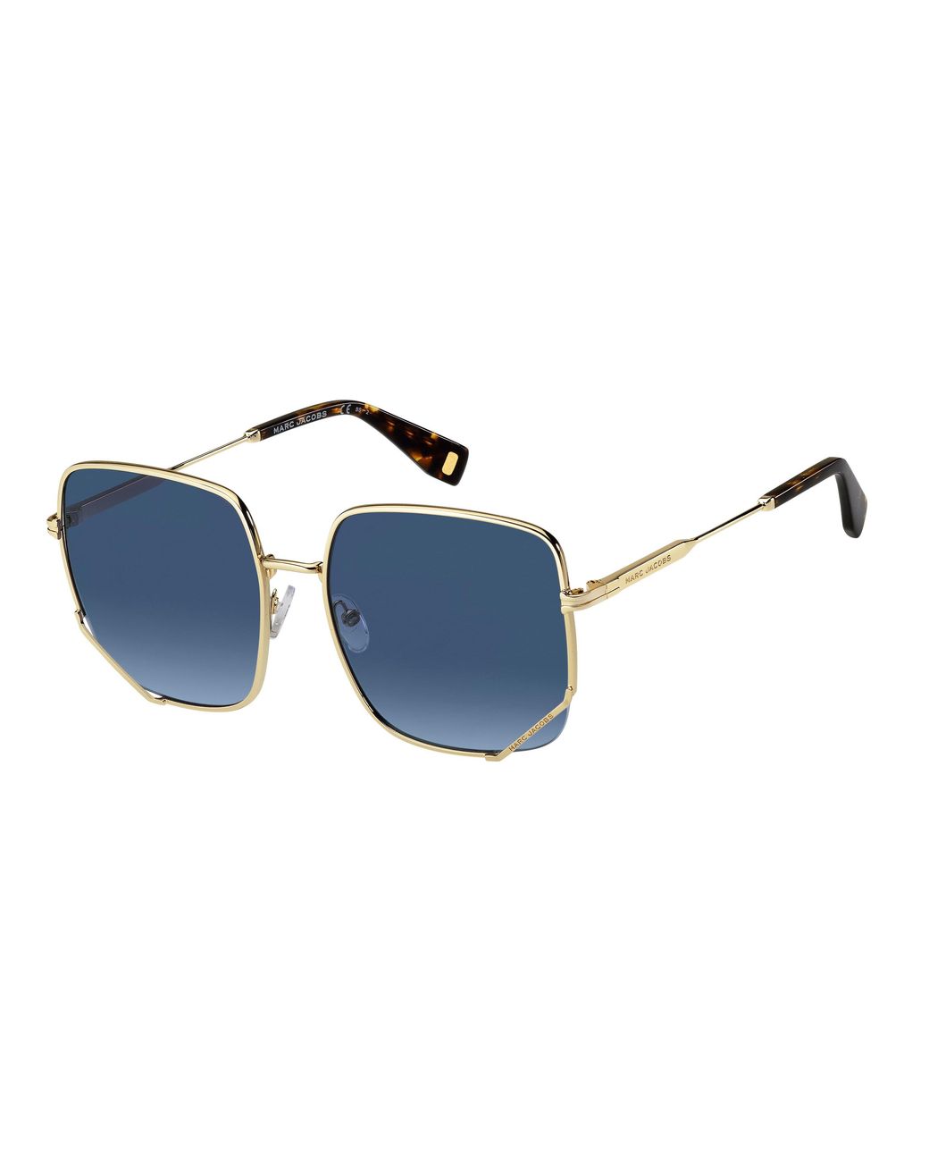 Marc Jacobs Black Mj 1008/S 06J/Gb Sunglasses Metal Squared Shaded