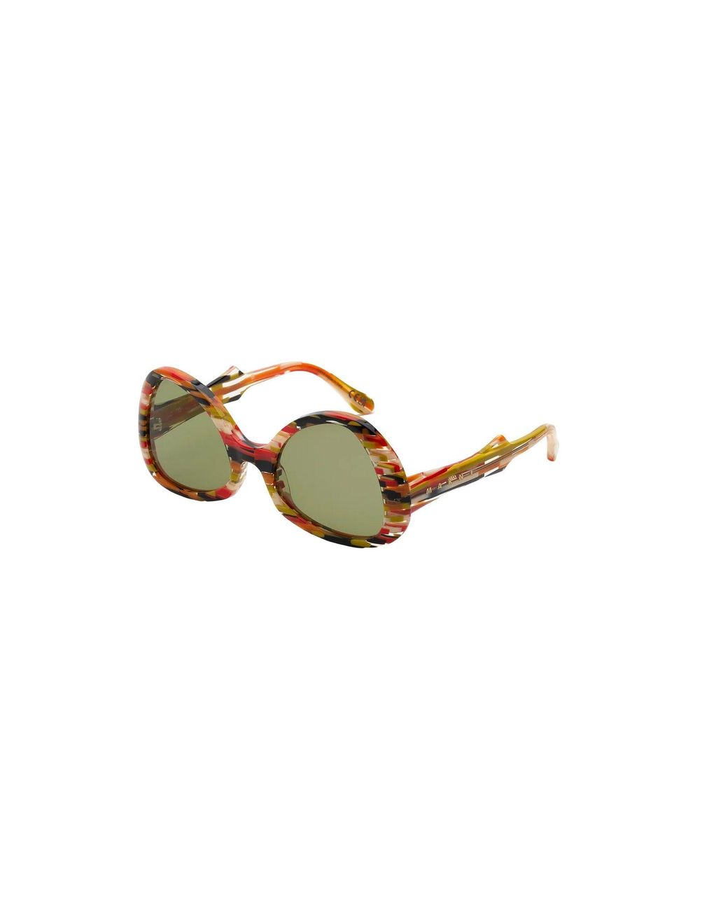 Marni Black P1R Anu Ohia Stripes Sunglasses Acetate Geometric Normal