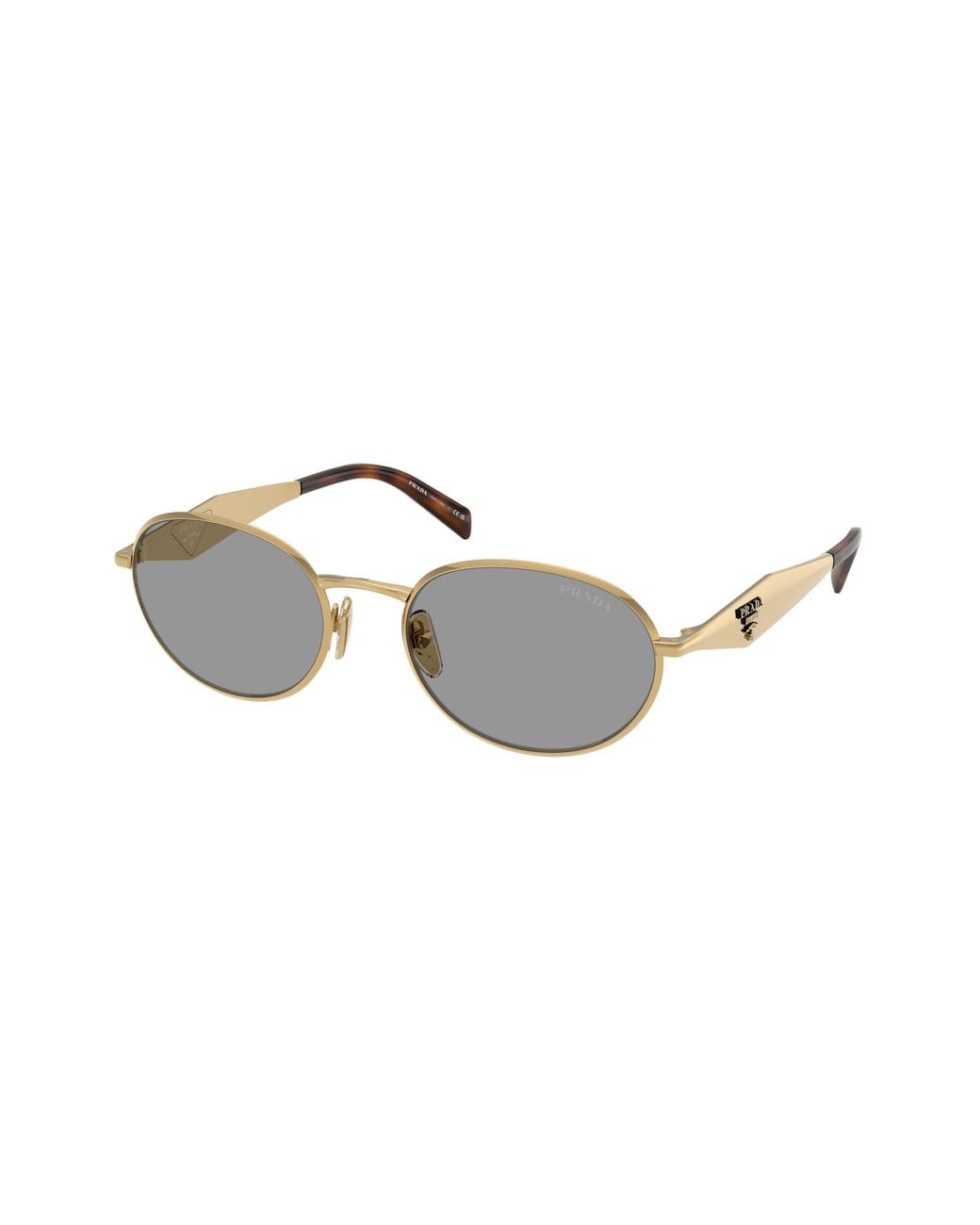 Prada Black Pr D57S 5Ak50Q Sunglasses Metal Round Normal