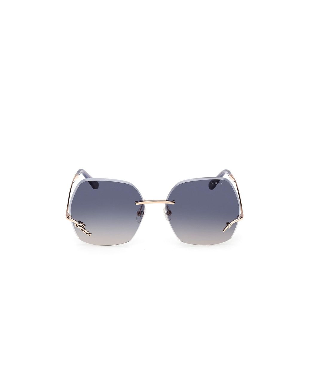 Guess Black Gu00268 28B Sunglasses Metal Smoke Butterfly Normal