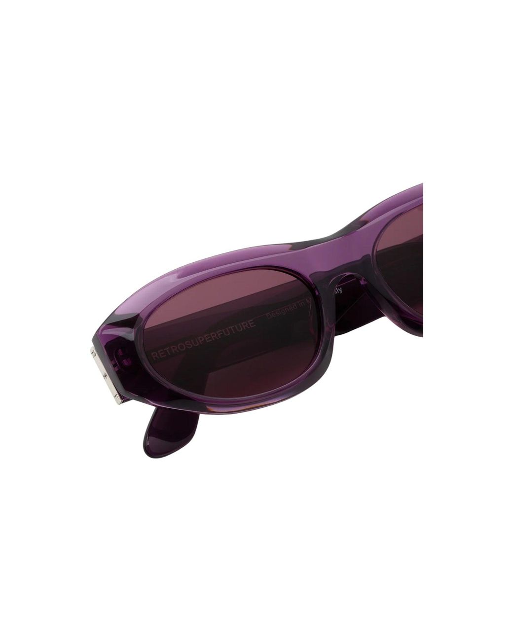 Retrosuperfuture Purple 9Kh Cinema Melanzana Sunglasses Acetate Geometric Normal