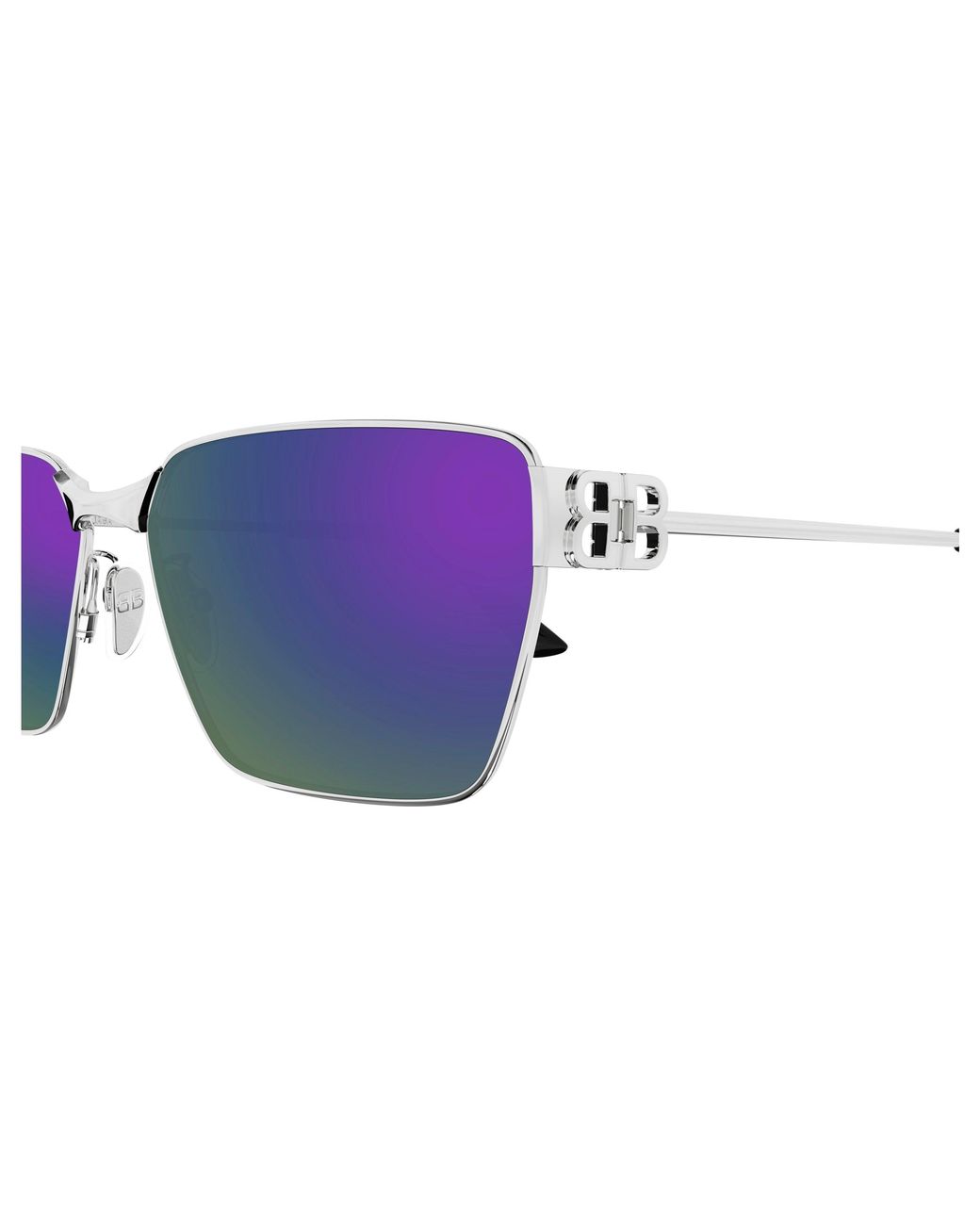 Balenciaga Black Bb0374Sk 003 Sunglasses Metal Squared