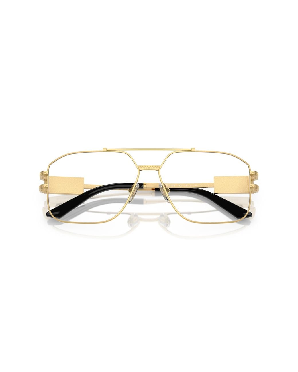Versace Black Ve1302 1002 Optical Frames Steel Geometric Normal for men