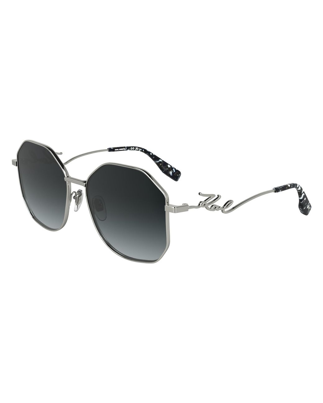 Karl Lagerfeld Black Kl358S 040 Sunglasses Metal Squared Normal
