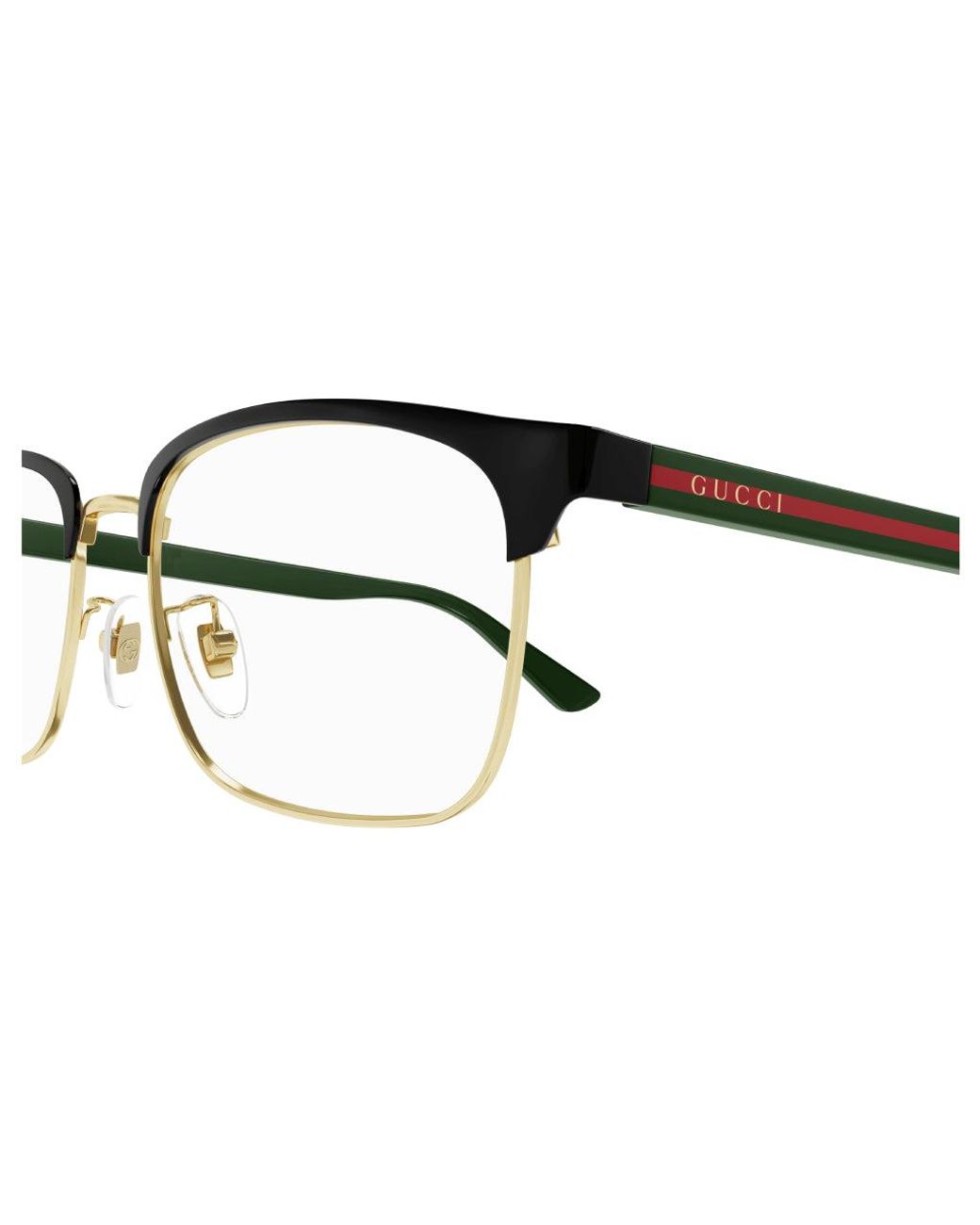 Gucci Black Gg0934Oa 004 Optical Frames Metal Squared for men