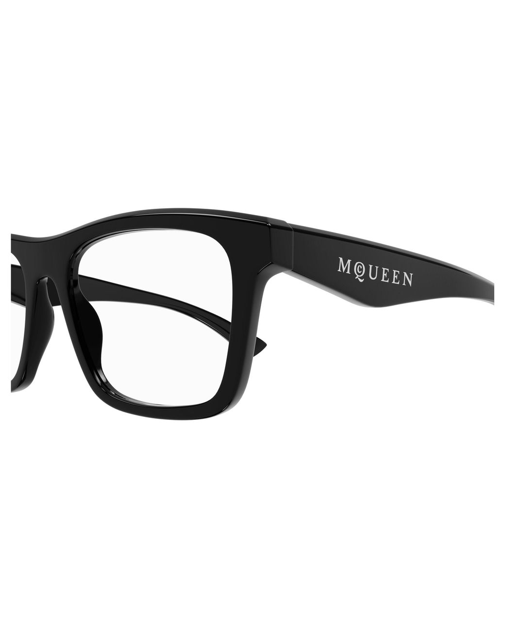 McQueen Black Am0475O 006 Optical Frames Acetate Transparent Squared