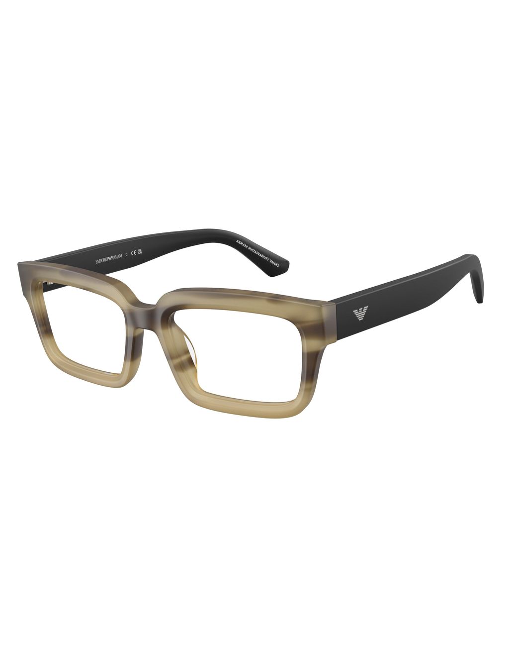 Emporio Armani Black Ea3277U 6369 Optical Frames Acetate Transparent Squared Normal