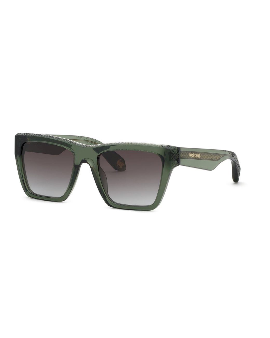 Roberto Cavalli Black Src155M 07Th Sunglasses Acetate Smoke Squared Normal Nuanced