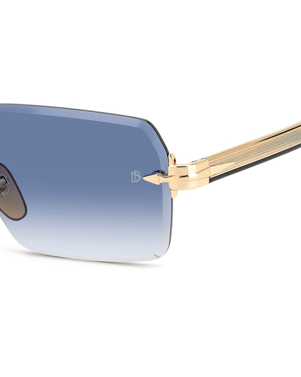 David Beckham Black Db 7109/S Rhl/08 Sunglasses Metal Geometric Shaded for men