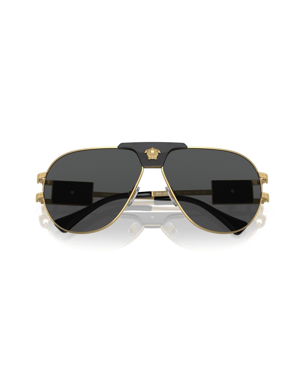 Versace Black Ve2252 100287 Sunglasses Steel Pilot Normal for men