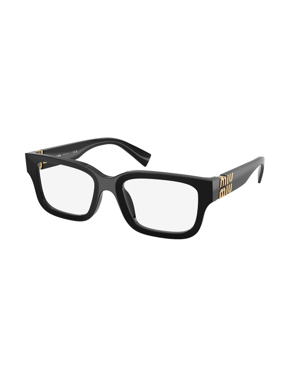 Miu Miu Black Mu 02Yv 16K1O1 Optical Frames Acetate Squared Normal