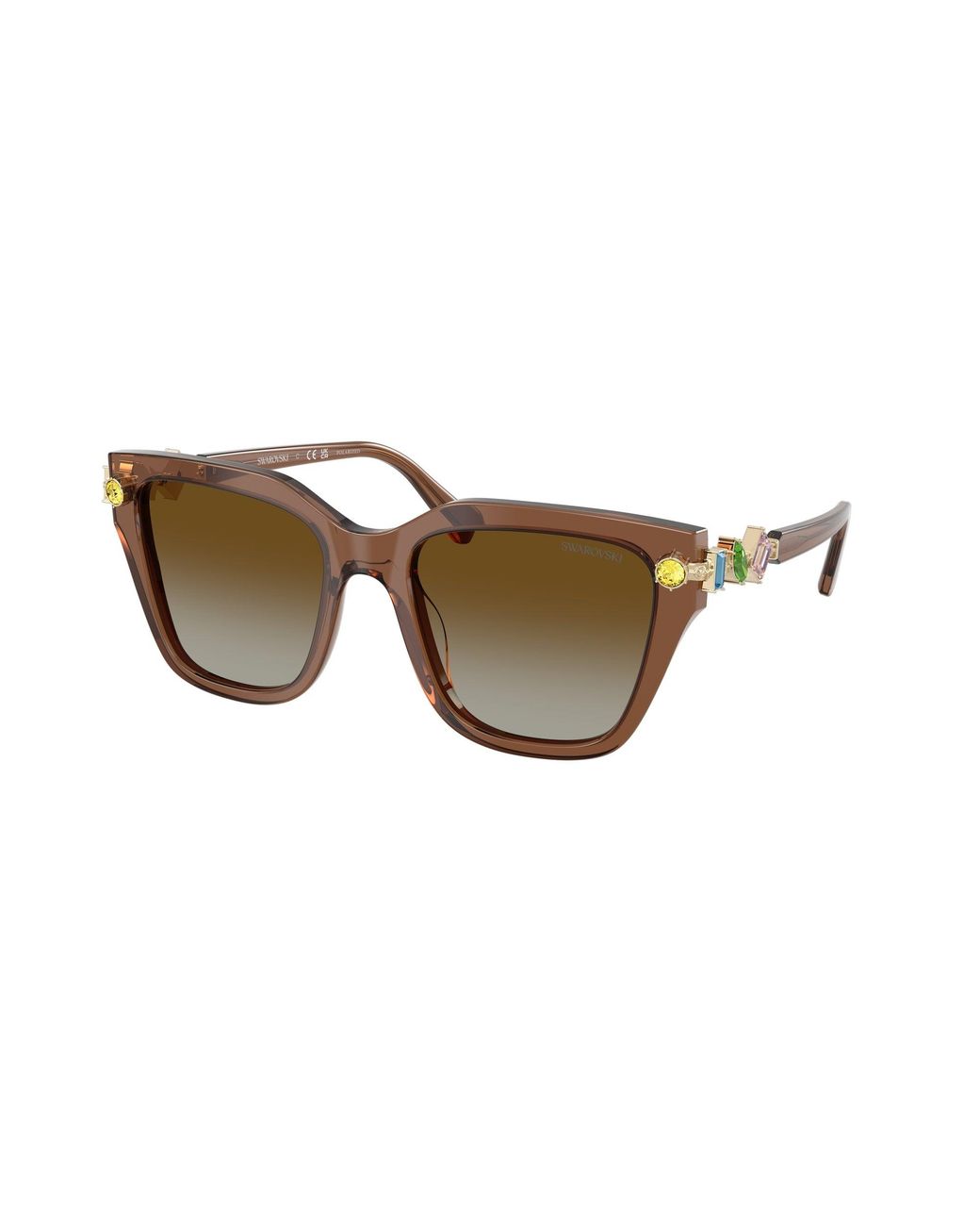 Swarovski Black Sk6041 1067T5 Sunglasses Acetate Geometric Polarized Shaded