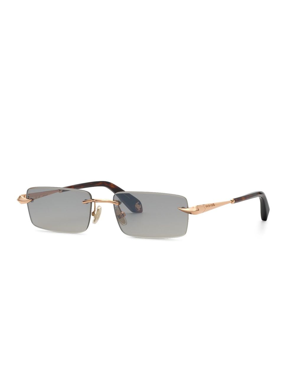 Roberto Cavalli Black Src206M 8Fcx Sunglasses Metal Smoke Squared Normal Nuanced