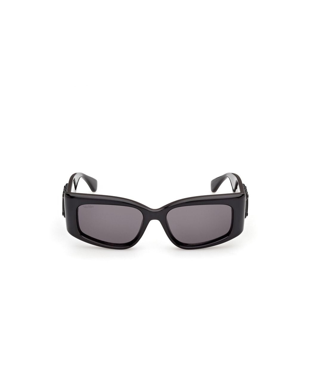 Max Mara Black Mm0209 01A Sunglasses Injected Smoke Geometric Normal