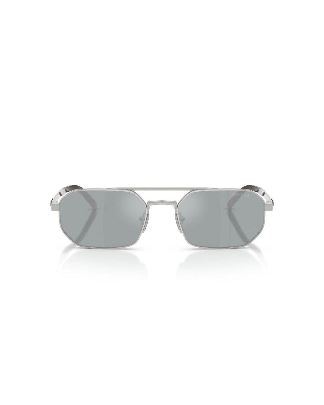 Prada Black Pr D53S 1Bc40X Sunglasses Metal Geometric Mirror for men
