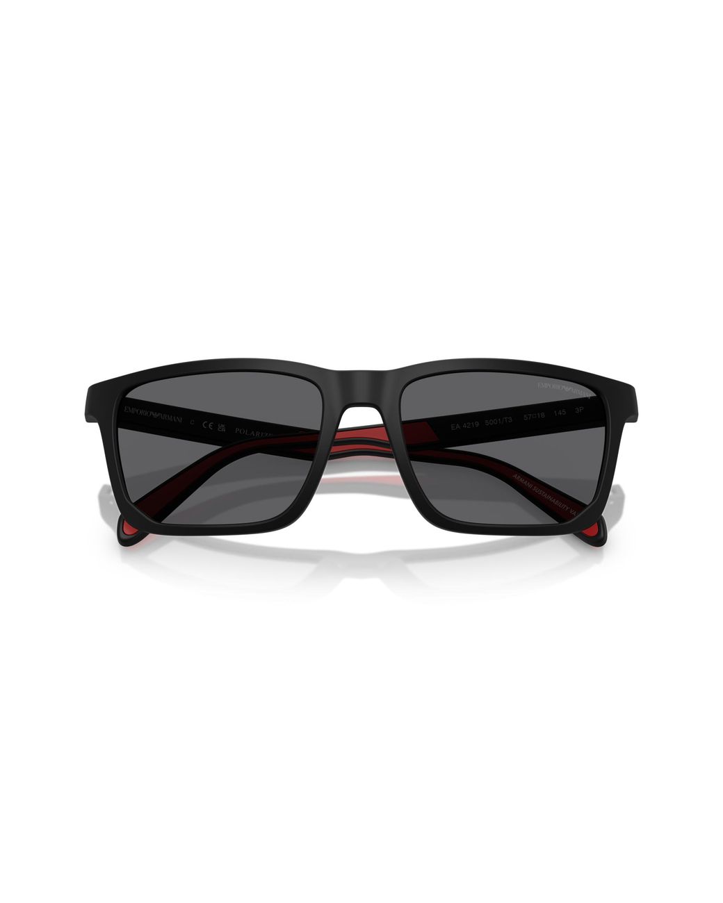 Emporio Armani Black Ea4219 5001T3 Sunglasses Injected Squared Polarized for men