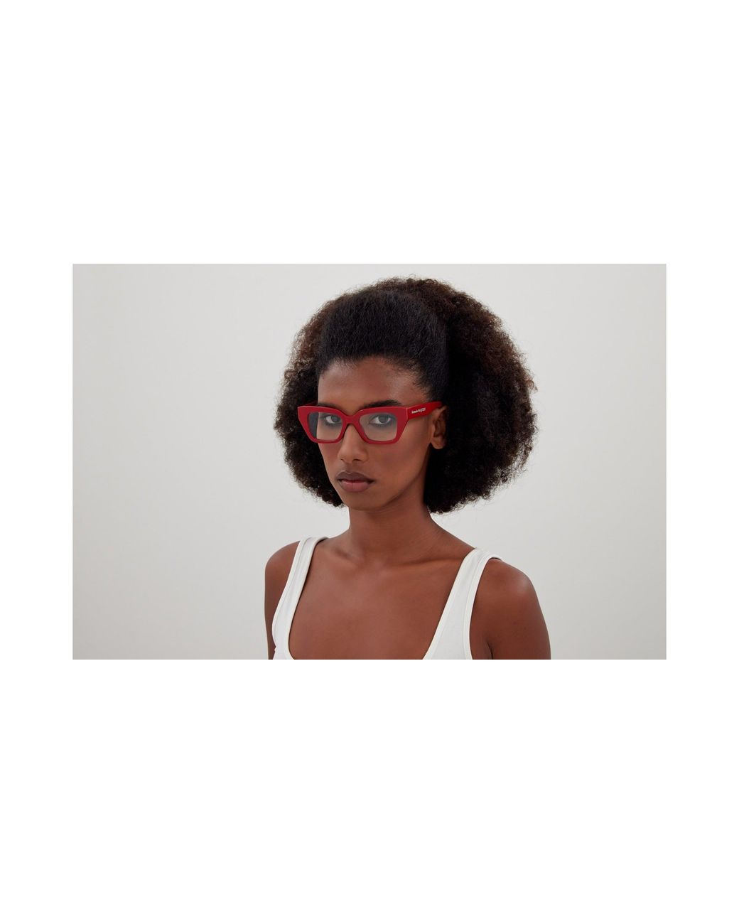 McQueen Red Am0453O 003 Optical Frames Acetate Transparent Cat Eye