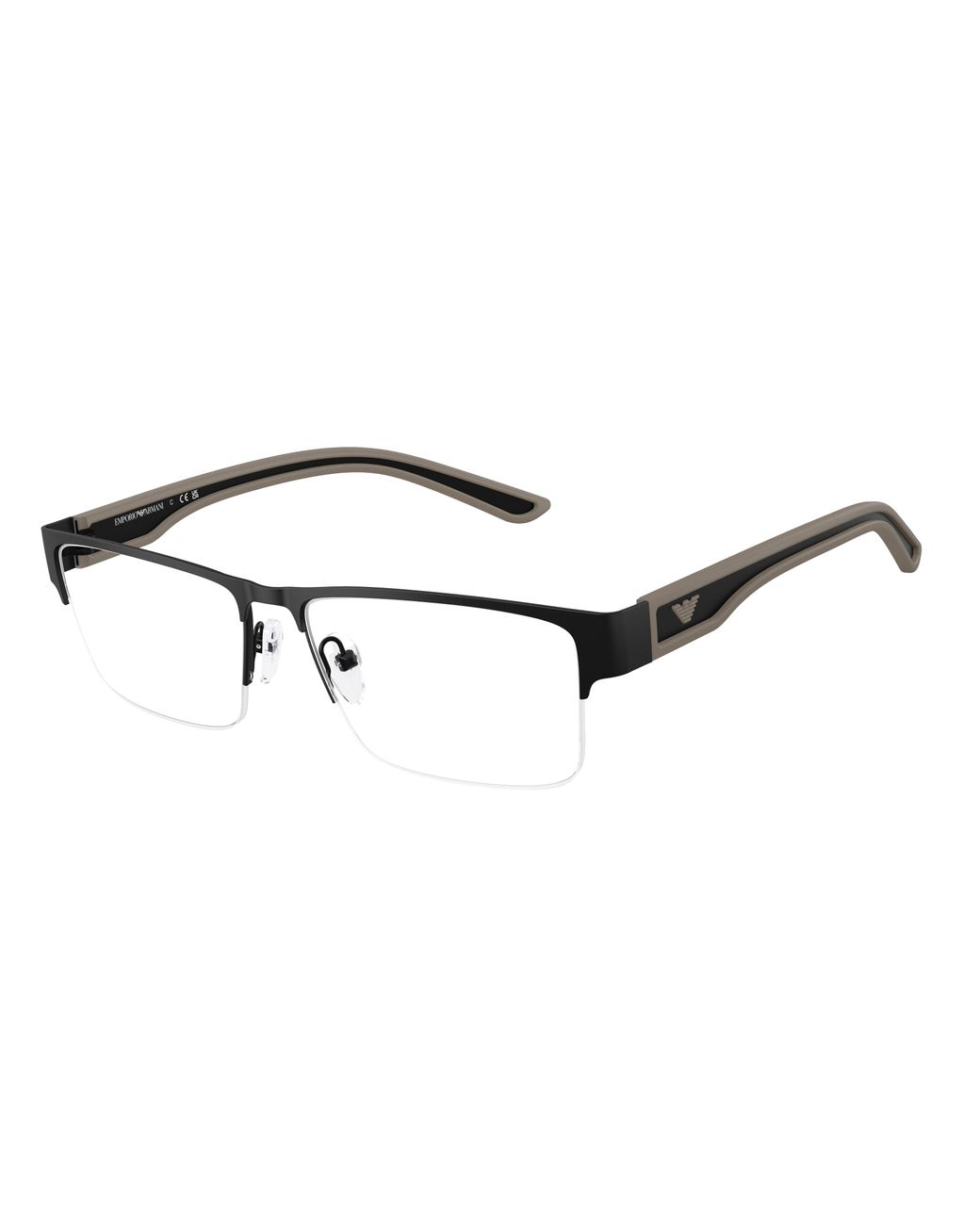Emporio Armani Black Ea1182 3001 Optical Frames Metal Transparent Squared Normal for men