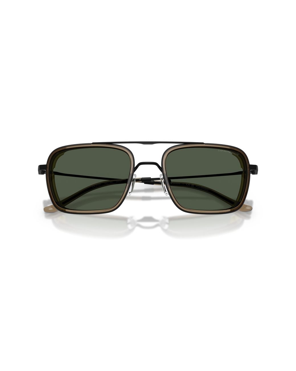 Emporio Armani Black Ea2162 30019A Sunglasses Metal Squared Polarized for men