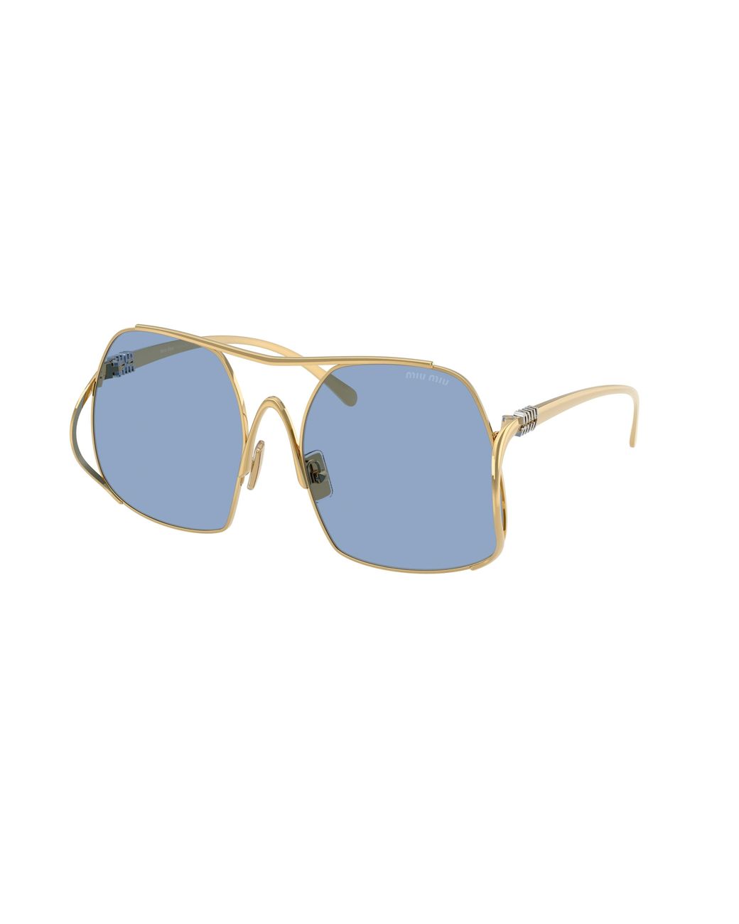 Miu Miu Black Mu A55S 5Ak30U Sunglasses Steel Squared Normal