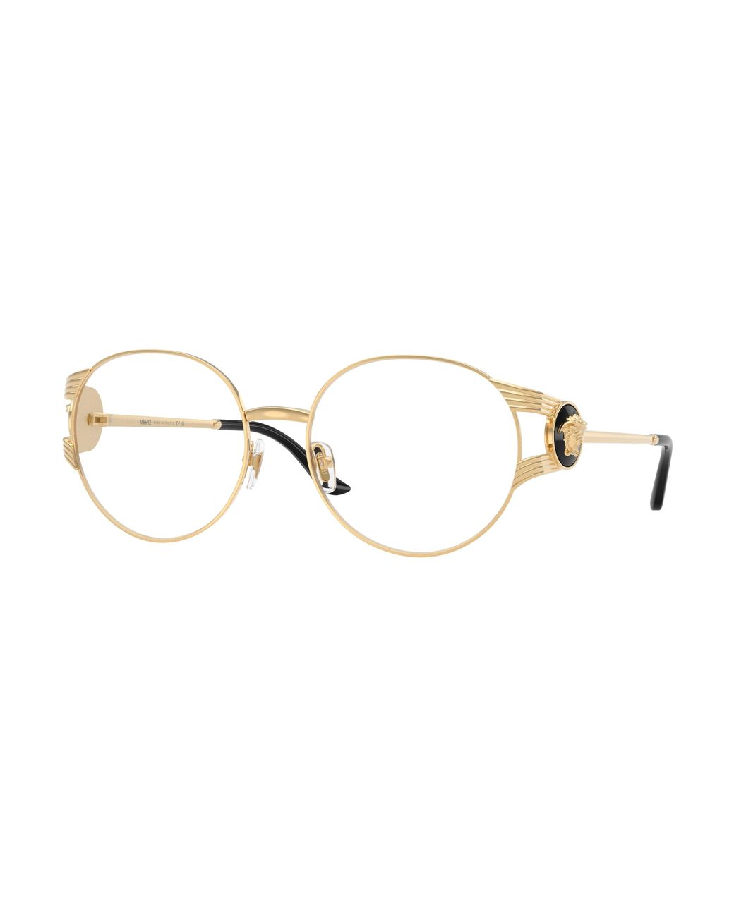 Versace Black Ve1320 1523 Optical Frames Metal Transparent Round Normal