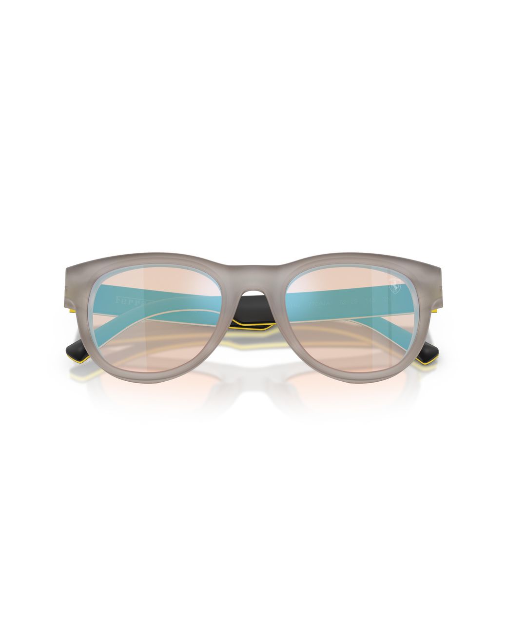 FERRARI SCUDERIA Black Fz6034U 772/Ma Sunglasses Acetate Round Normal Mirrored for men