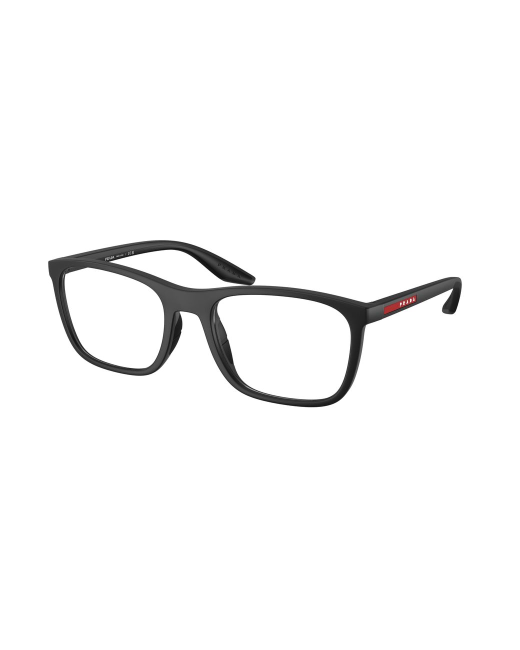 Prada Linea Rossa Black Ps 06Tv 12P1O1 Optical Frames Injected Transparent Geometric Normal for men