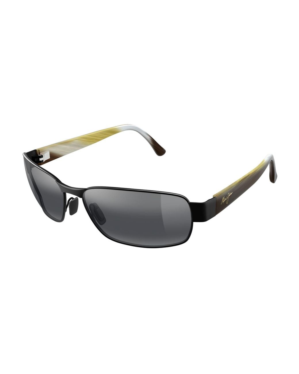 Maui Jim Black Mj0249S 001 Occhiali Da Sole Metallo Grigio Squadrata