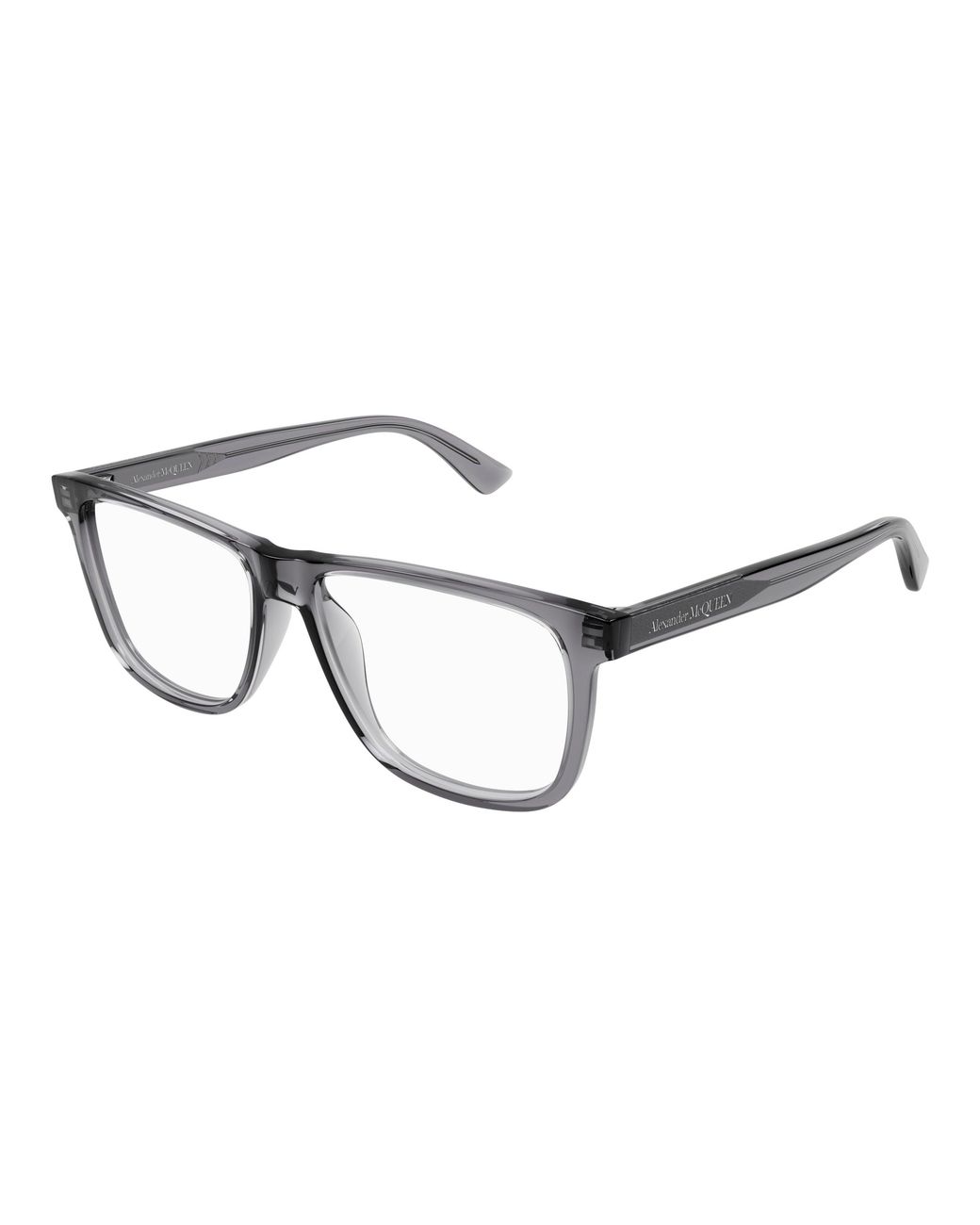 McQueen Black Am0463O 003 Optical Frames Acetate Transparent Pilot for men