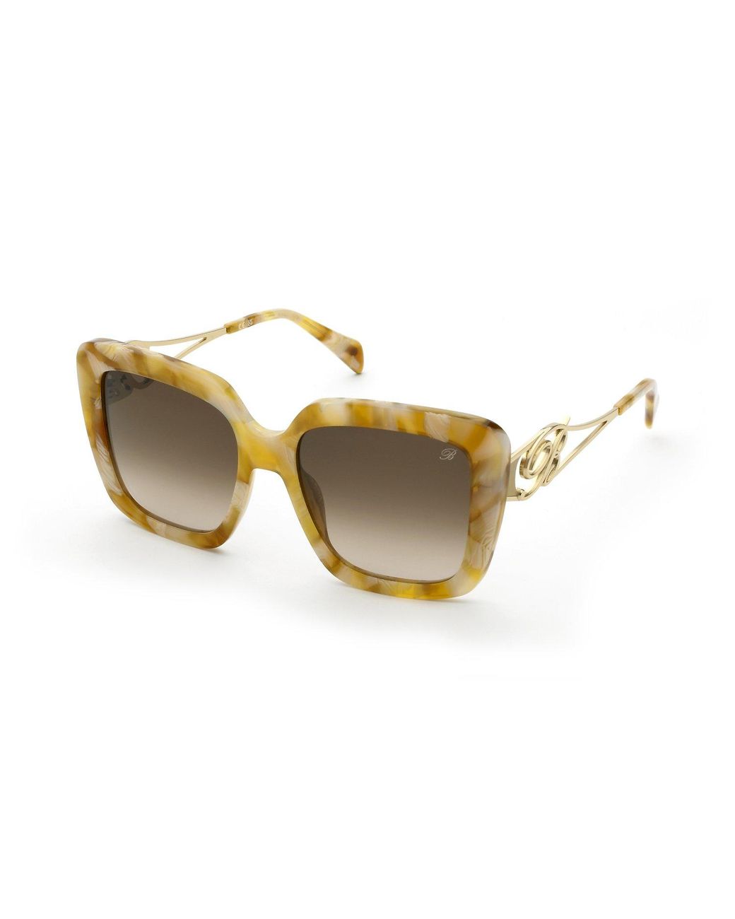 Blumarine Black Sbm891 960 Sunglasses Acetate Squared Normal Shaded