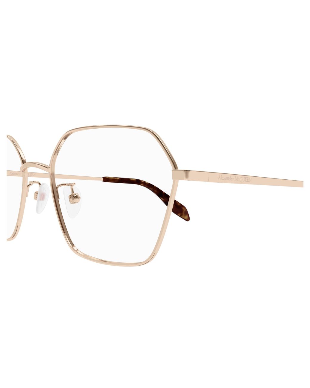 McQueen Black Am0437O 004 Optical Frames Metal Geometric