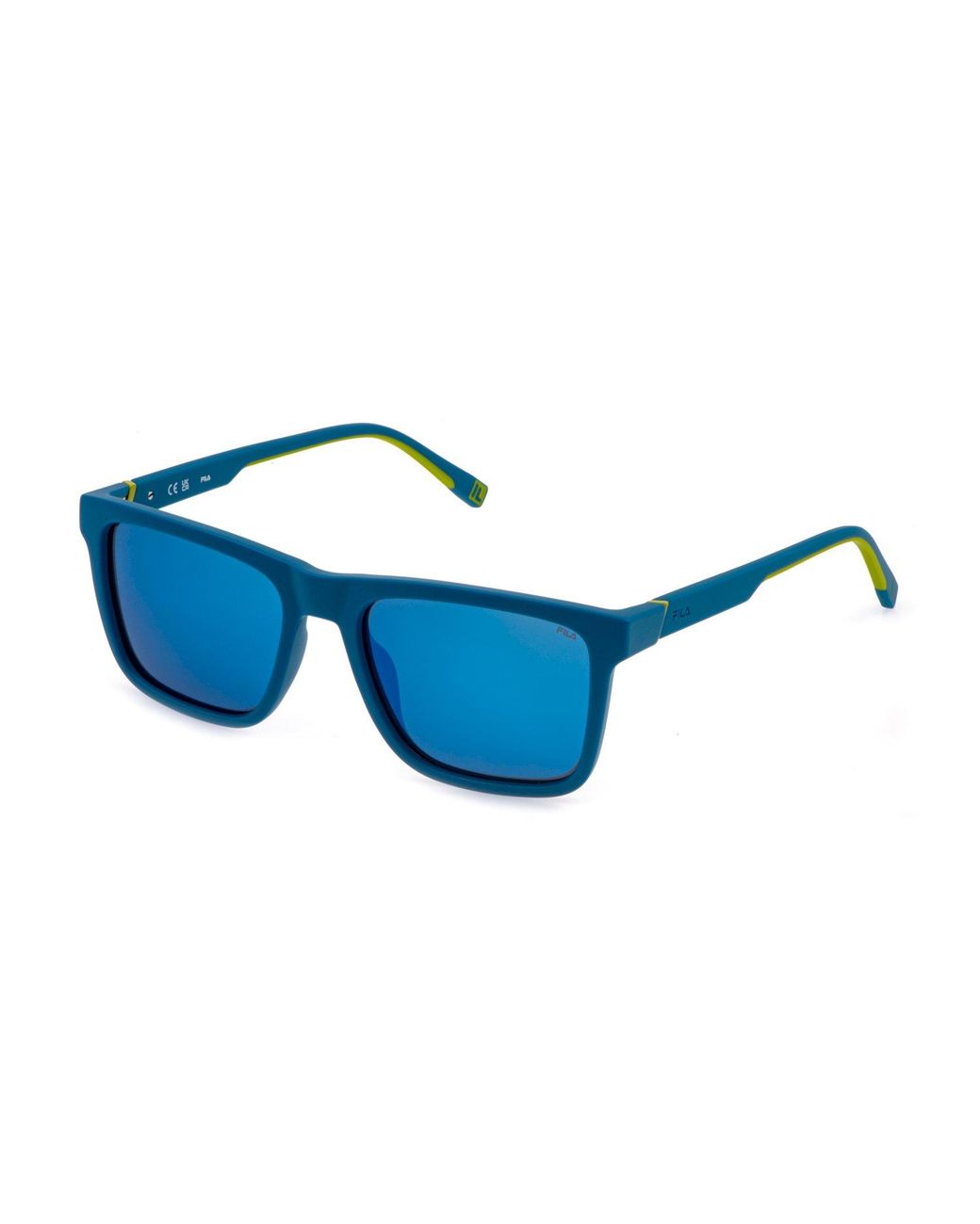 Fila Blue Sfid21 R22P Sunglasses Injected Smoke Squared Polarized Mirrored for men