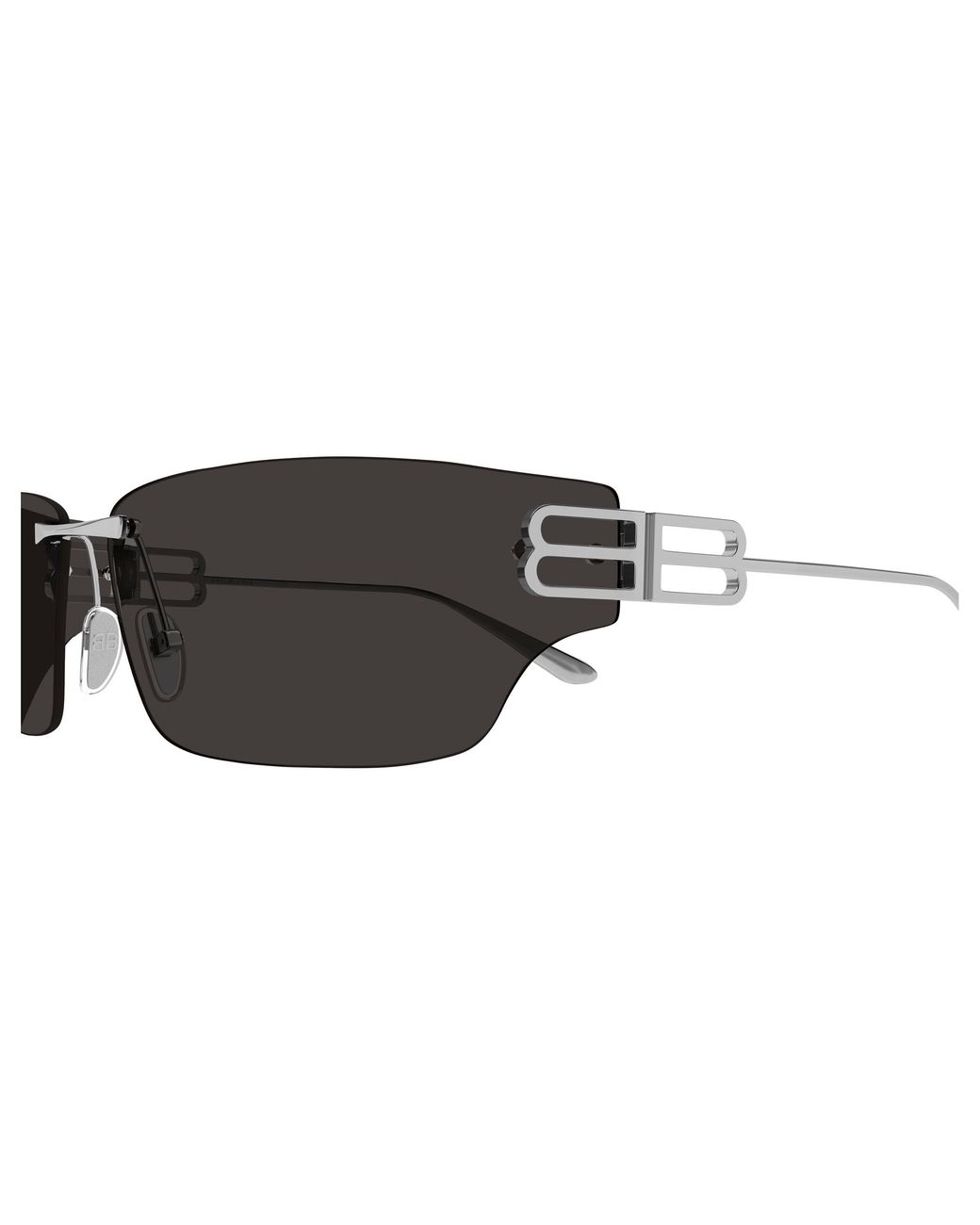 Balenciaga Black Bb0485Sa 001 Sunglasses Metal Squared
