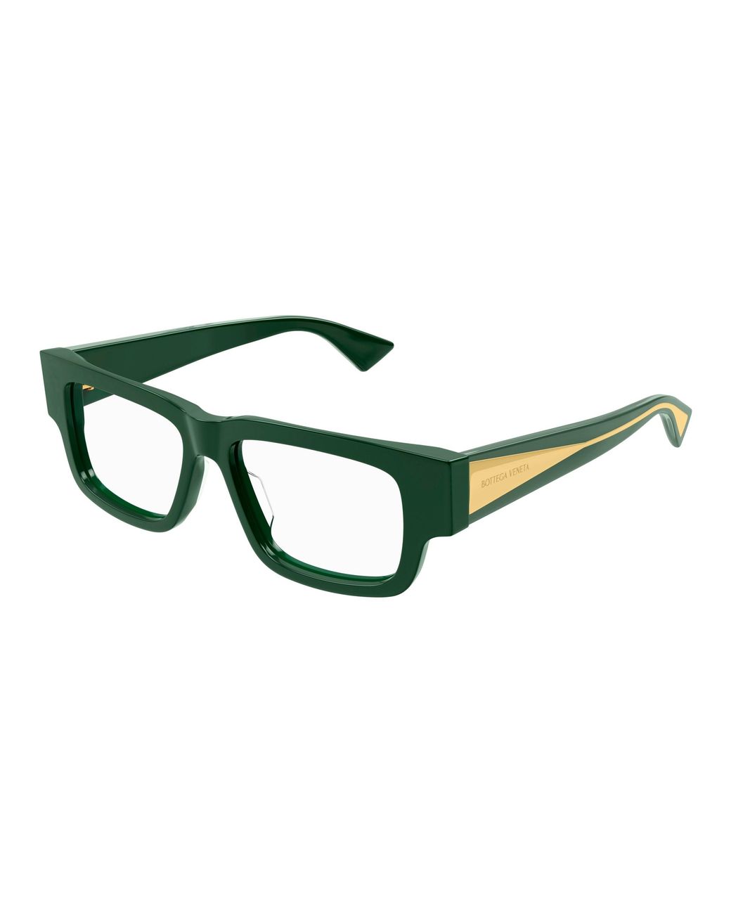 Bottega Veneta Green Bv1280O 003 Optical Frames Acetate Transparent Squared