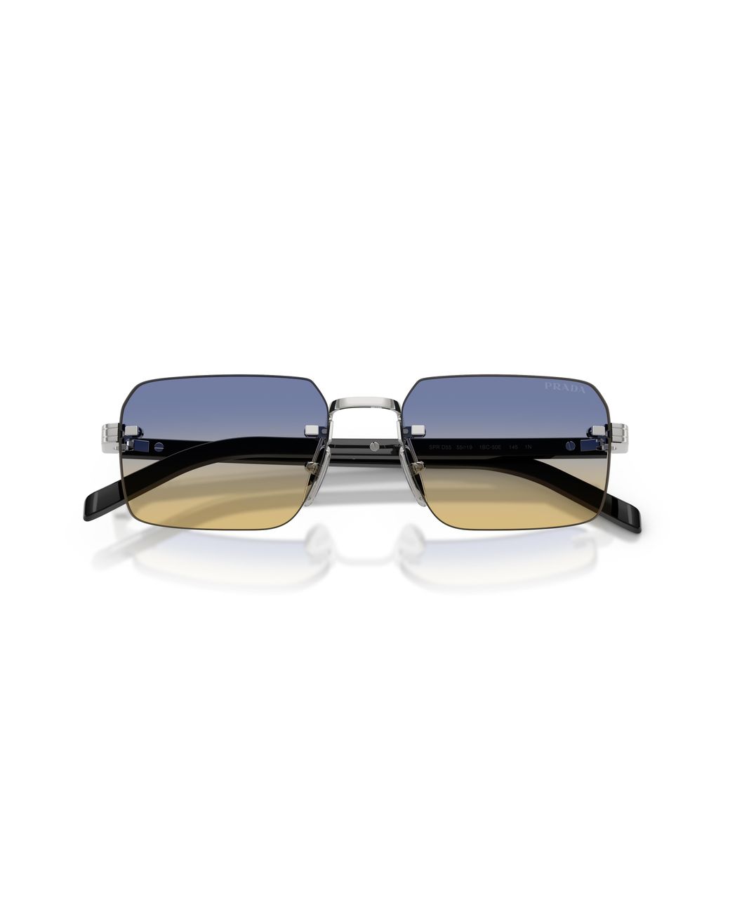 Prada Black Pr D55S 1Bc50E Sunglasses Metal Squared Normal for men