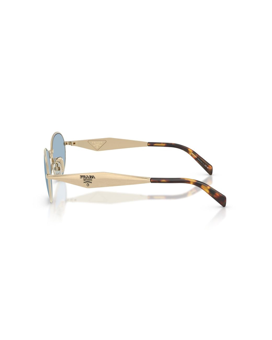 Prada Black Pr D57S Zvn40Q Sunglasses Metal Round Normal