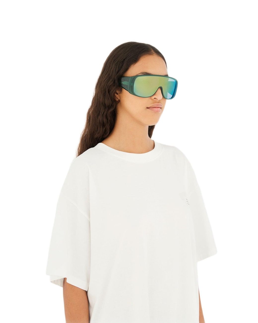 MM6 by Maison Margiela Green Z8O Margiela Mm6 Mask Occhiali Da Sole Acetato Maschera Specchiato