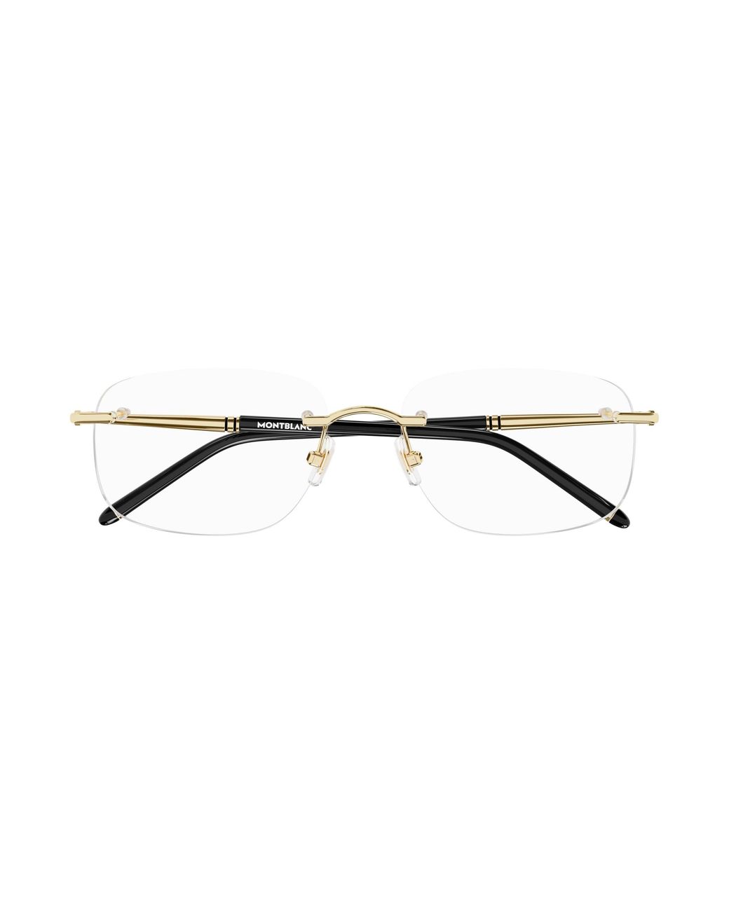 Montblanc Black Mb0071O 003 Optical Frames Metal Transparent Squared for men