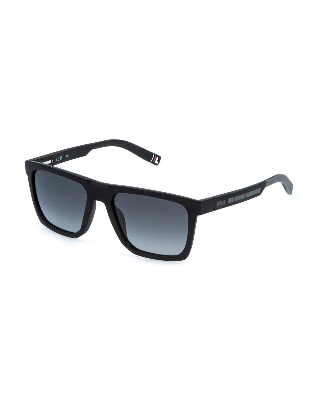 Fila Black Sfib05 U28P Sunglasses Injected Smoke Squared Nuanced for men