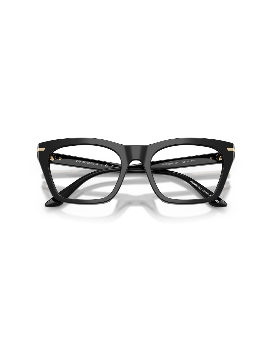 Emporio Armani Black Ea3283Bu 5017 Optical Frames Acetate Transparent Cat Eye Normal