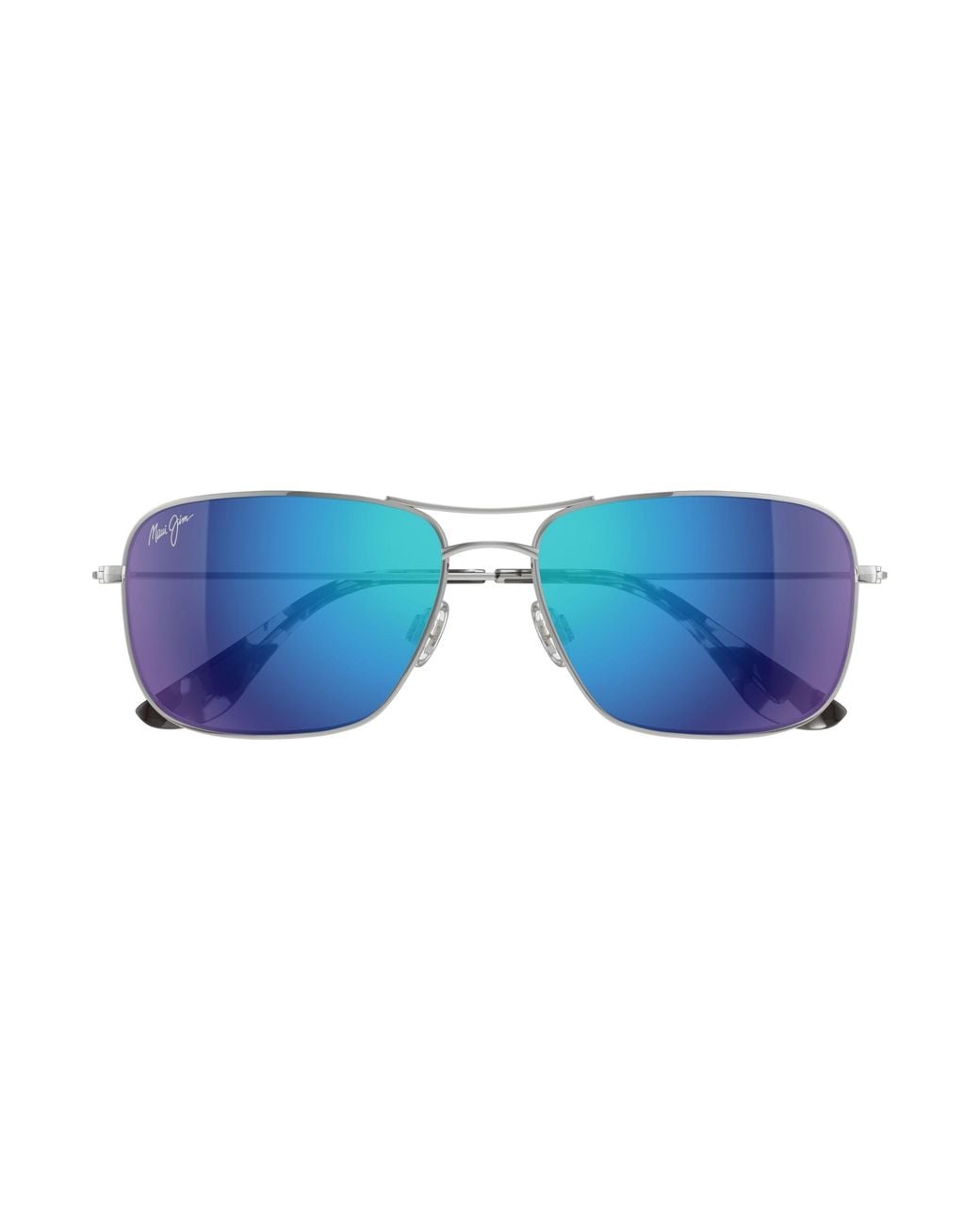 Maui Jim Black Mj0246S 001 Occhiali Da Sole Titanio Blu Squadrata