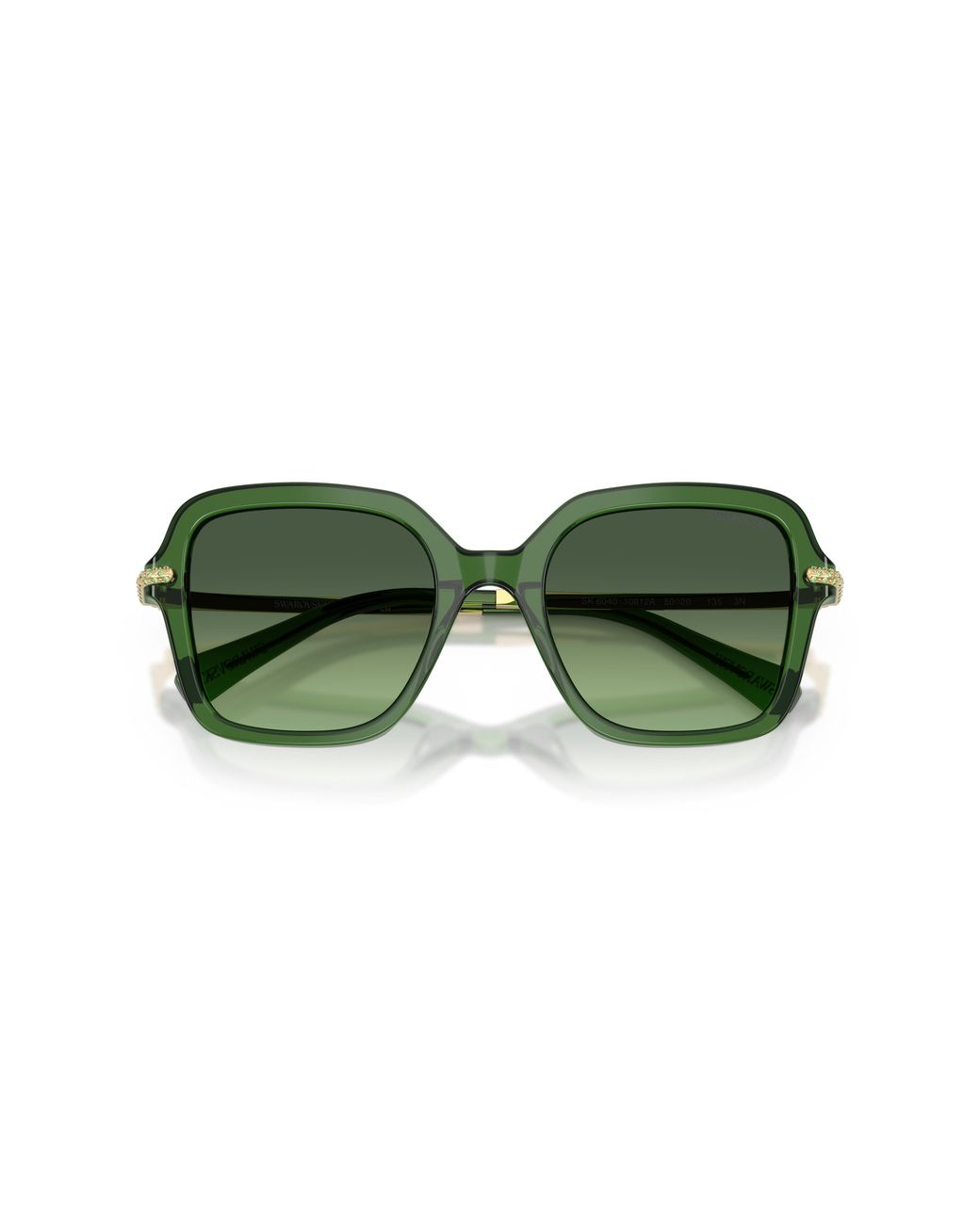 Swarovski Green Sk6040 10812A Sunglasses Acetate Geometric Normal Shaded