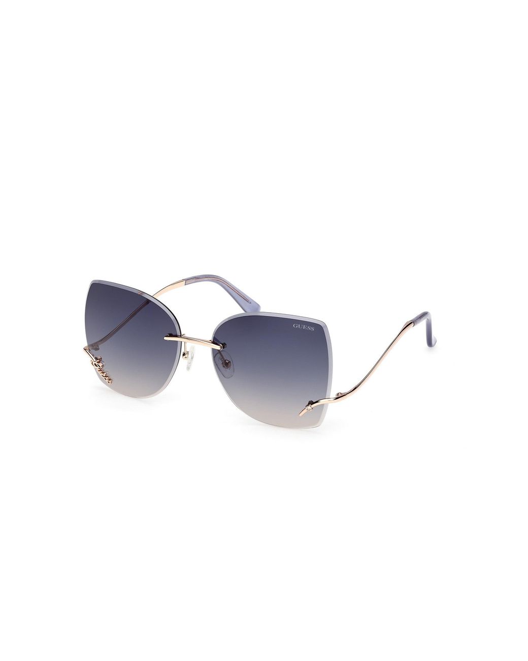 Guess Black Gu00269 28B Sunglasses Metal Smoke Squared Normal