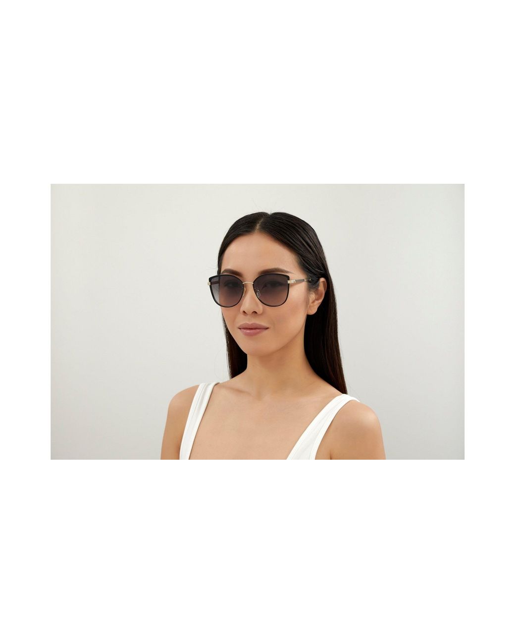 Gucci Black Gg0589Sk 001 Sunglasses Metal Cat Eye Normal Shaded