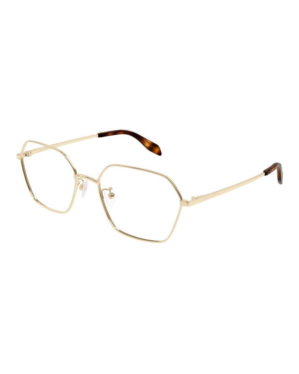 McQueen Black Am0437O 002 Optical Frames Metal Geometric